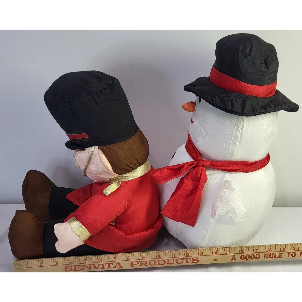 International Silver Nylon Parachute Christmas Snowman & Soldier Plush Set 18